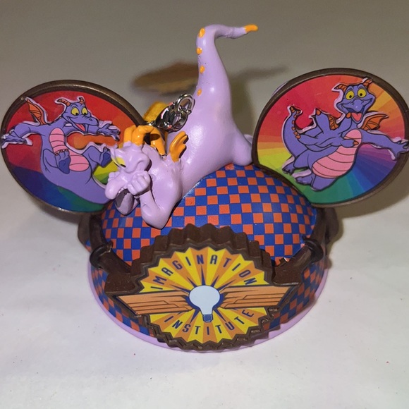 NEW!!! Disney HAND PAINTED Mickey Ear Hat Figment Ornamet - Picture 7 of 17